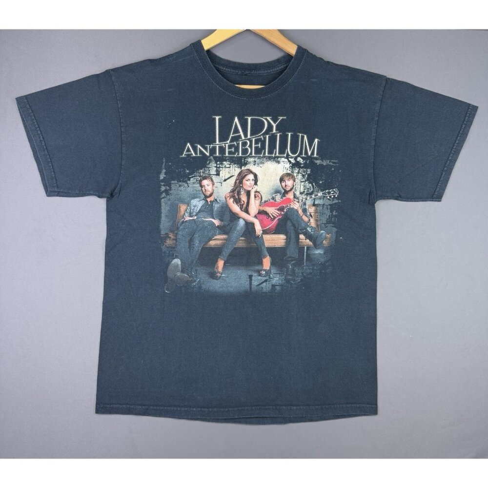 Vintage Y2K Lady Antebellum Band Tee Music Concert Tour Promo Black Shirt Art